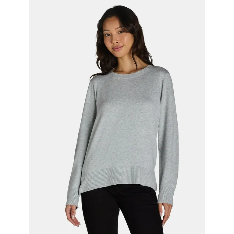 Time and Tru Women's and Women’s Plus Crewneck Sweater, Lightweight, Sizes XS-XXXL | Walmart (US)
