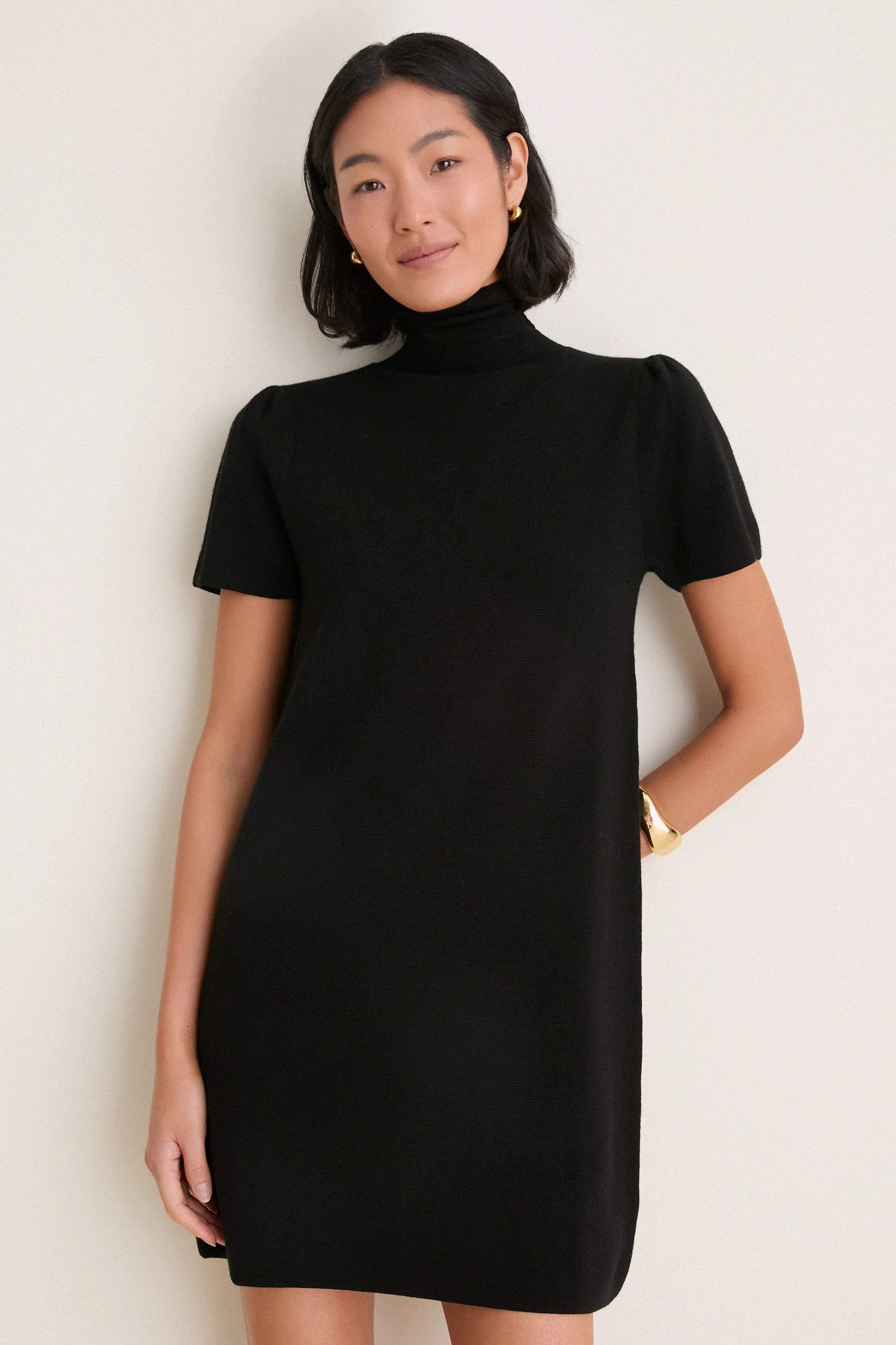 Black Merino Hewitt Turtleneck Dress | Tuckernuck (US)