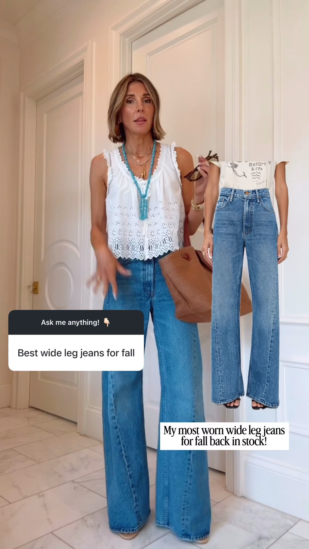 Wide leg mother jeans back in stock just in time for fall! I suggest sizing down one size - I'm 5'7 for reference wearing size 25 in regular 

#LTKSaleAlert #LTKU