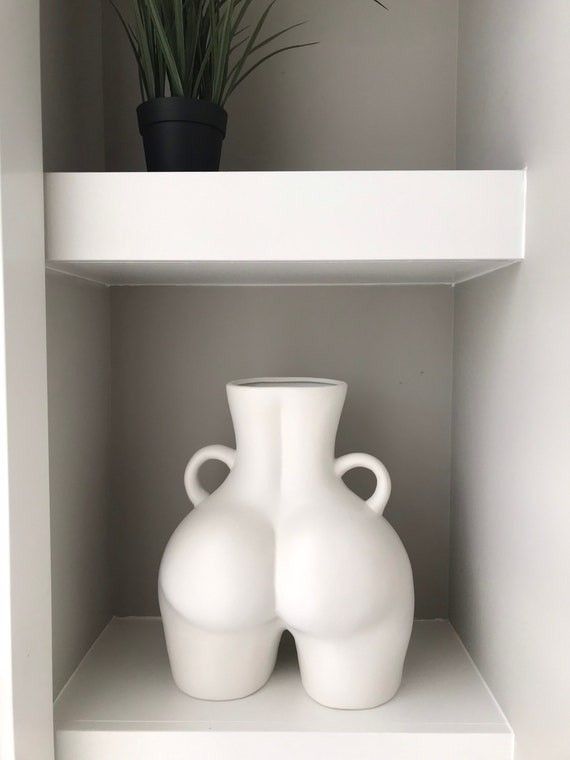 Large White Ceramic Love Handle Woman Body Shape Butt Flower - Etsy | Etsy (US)