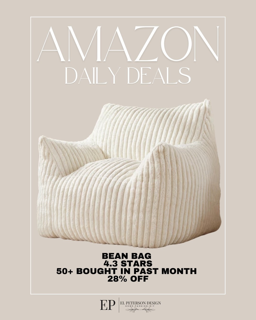 Amazon
Daily Deals 
Bean bag

#LTKSaleAlert #LTKHome
