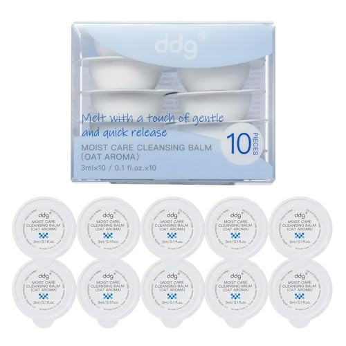 ddg Travel Size Cleansing Balm Makeup Remover for Sensitive Skin,Waterproof Makeup Removal,Travel-Friendly Facial Cleanser,Vegan Hydrating Formula,Individually Wrapped,10 Packs | Amazon (US)