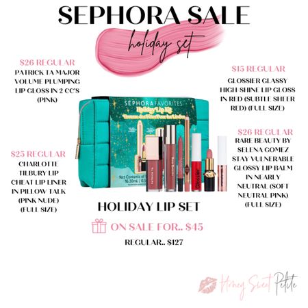 Holiday gift guide! Holiday lip gloss set! 

Sephora sale 
Sephora beauty 
Beauty 
Sephora holiday sale 
Makeup 
Lipstick 
Lipgloss 

#LTKGiftGuide #LTKHolidaySale #LTKbeauty