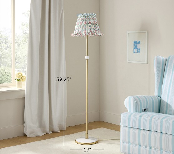 Hill House Home Floral Stripe Floor Lamp (60") | Pottery Barn Kids