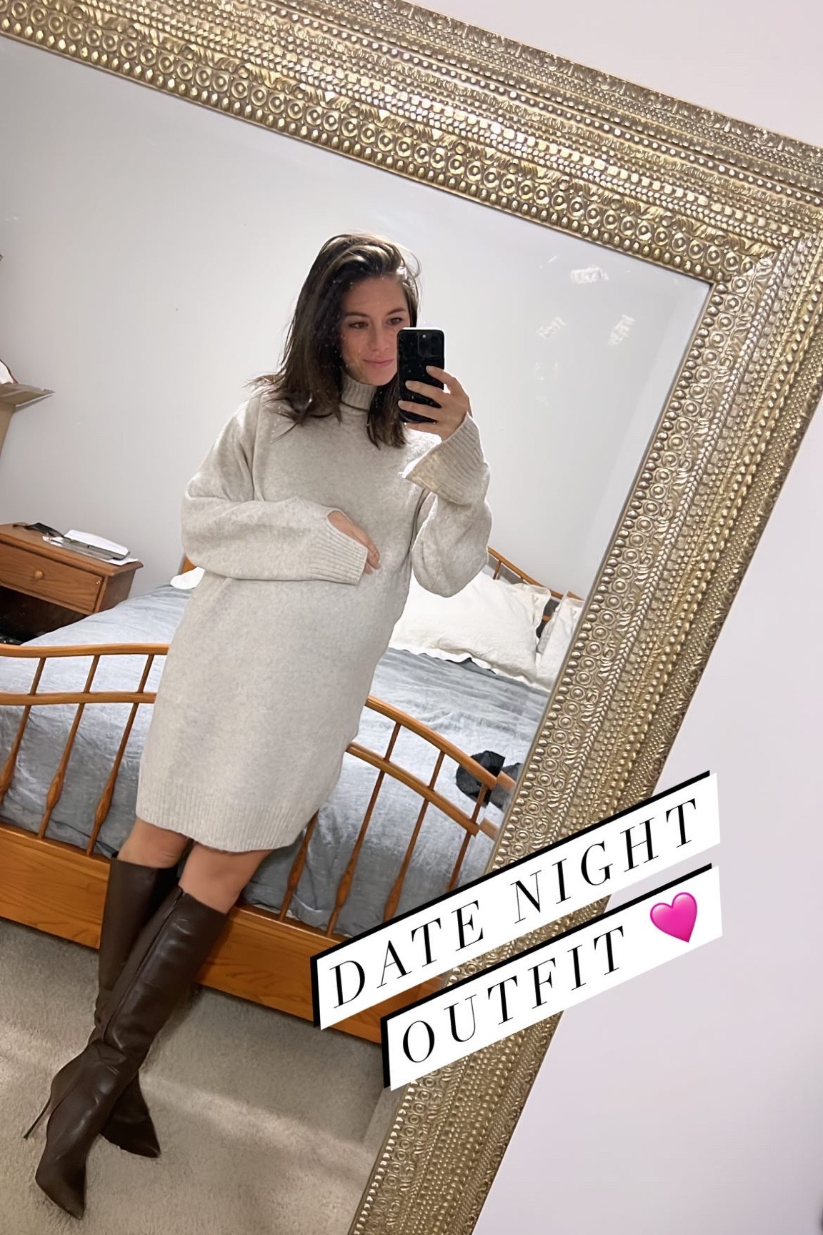 The perfect chic sweater dress. Currently wearing a size medium ( and I’m pregnant). I would recommend sizing down.  

#LTKSeasonal #LTKworkwear