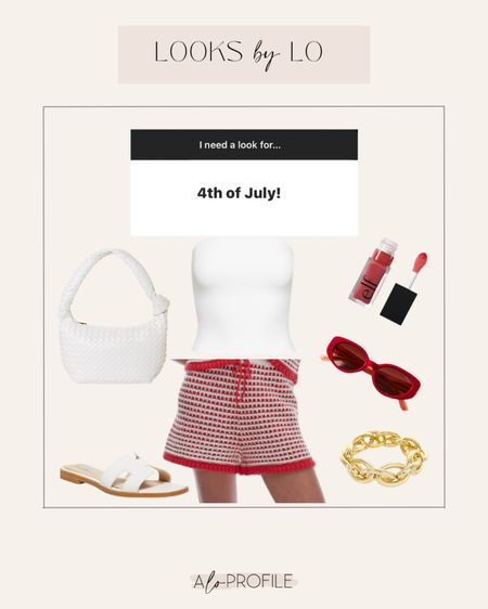 Outfit idea for the Fourth of July! So cute for a BBQ, watching fireworks, or just hanging at the pool / beach!! 

#LTKStyleTip #LTKSeasonal