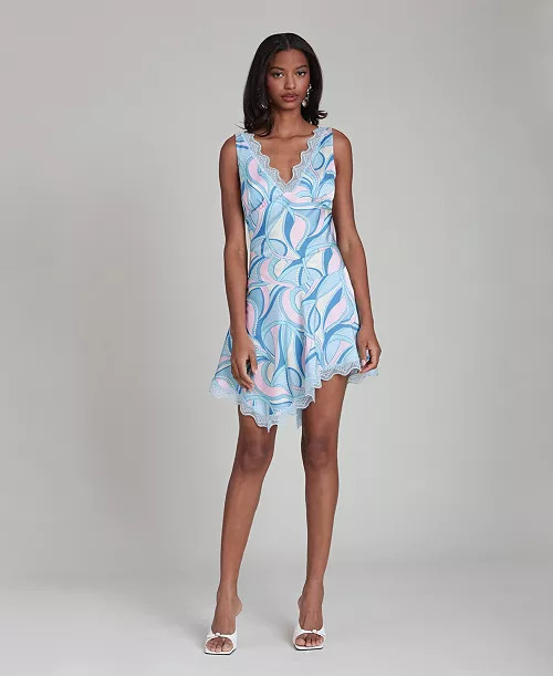 Women's Lace Trim Bias Mini Dress | Macy's