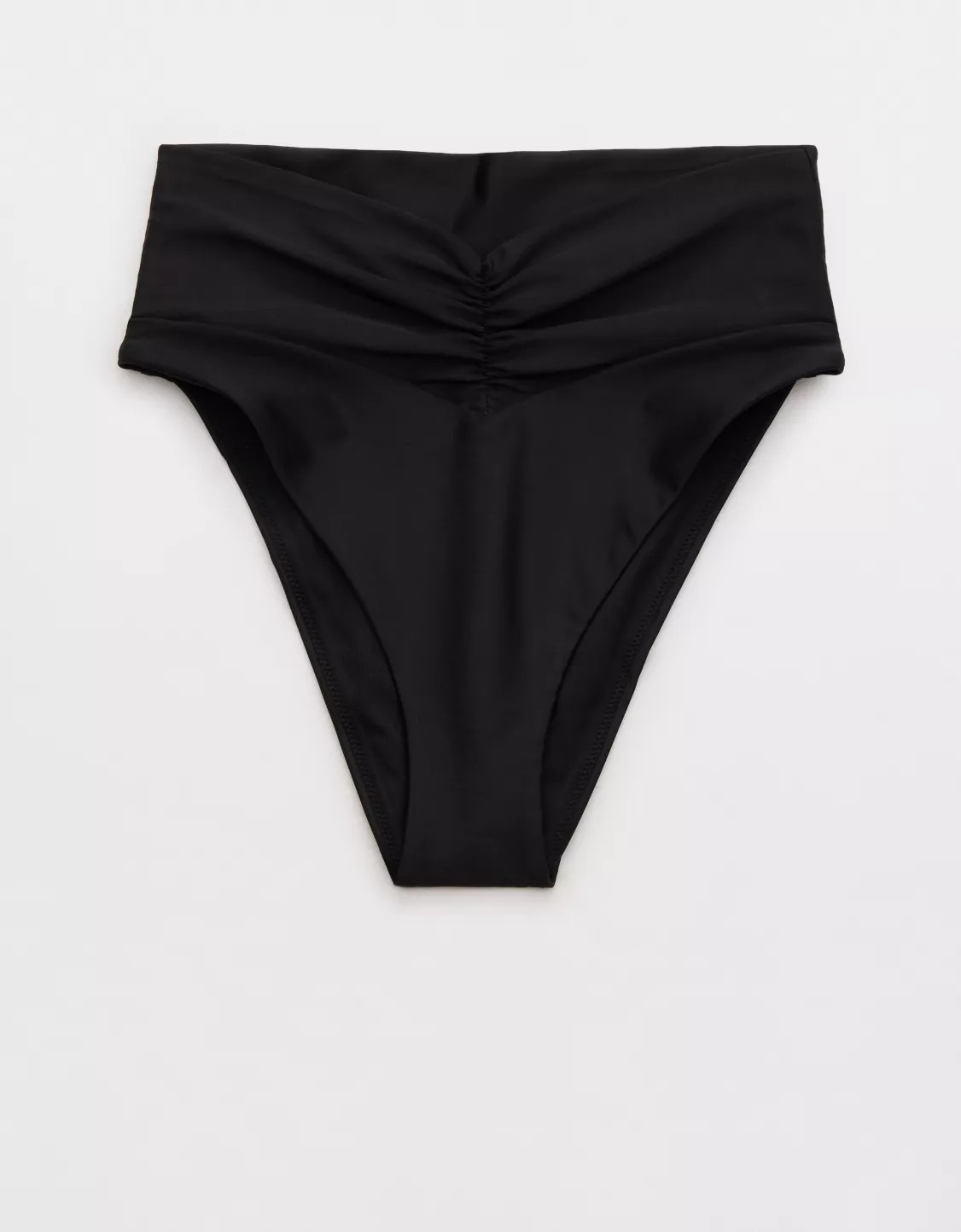 Aerie Ruched High Cut Cheeky Bikini Bottom | American Eagle Outfitters (US & CA)