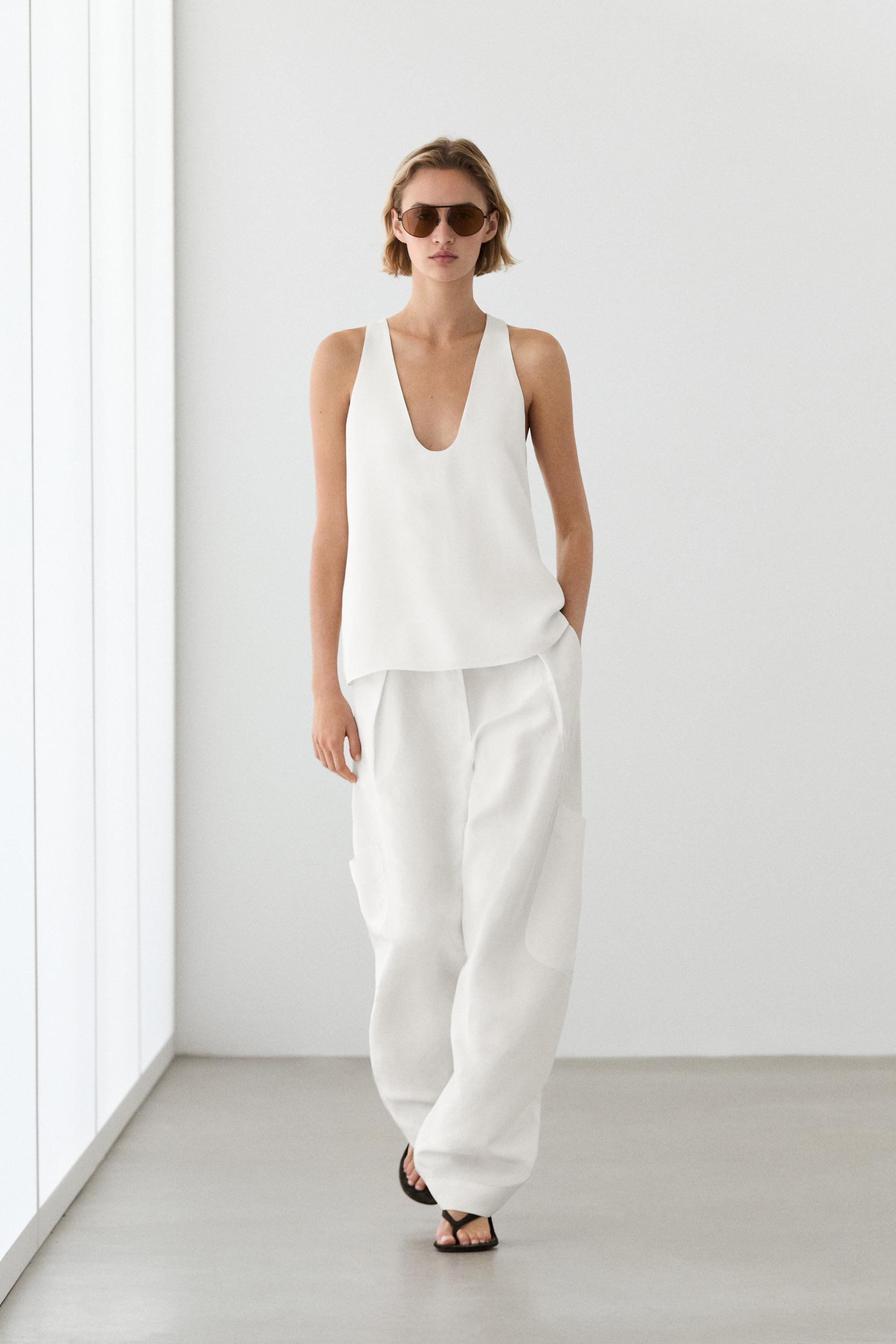 Flowing V-neckline top | Massimo Dutti US