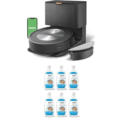 iRobot Bundle Roomba Combo j5+ Self-Emptying Robot Vacuum&Mop – Identifies Avoids Obstacles, Empties Itself 60 Days, Clean by Room, Alexa​ + Authentic 6-Pack Hard Floor Cleaner Concentrate Solution | Amazon (US)