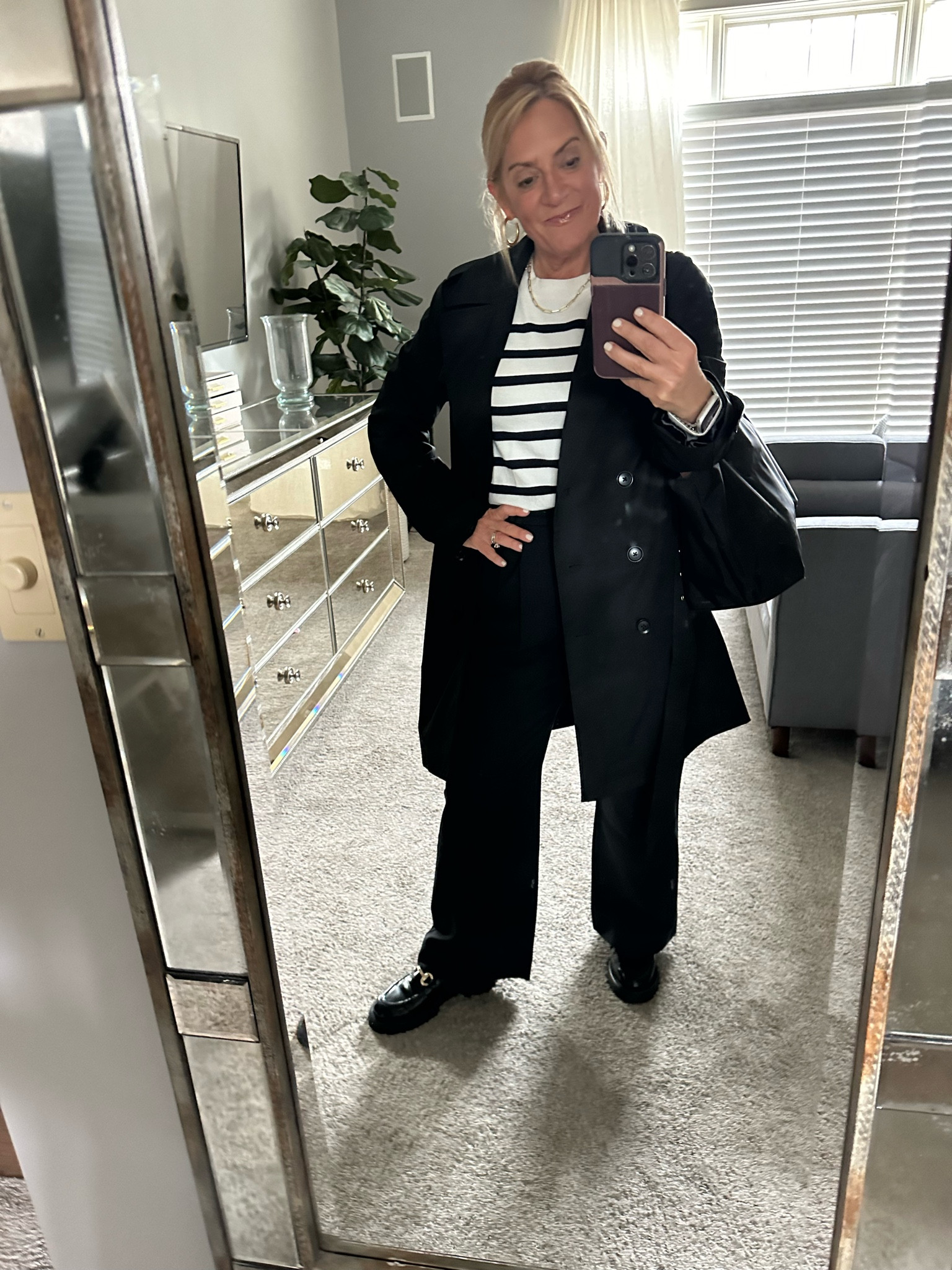 Today’s work OOTD on a dreary Ohio day!  Loving my new black trench coat!

#LTKworkwear #LTKstyletip #LTKover40