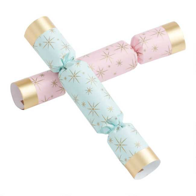 Small Pink And Gold Star Crackers 8 Count | World Market