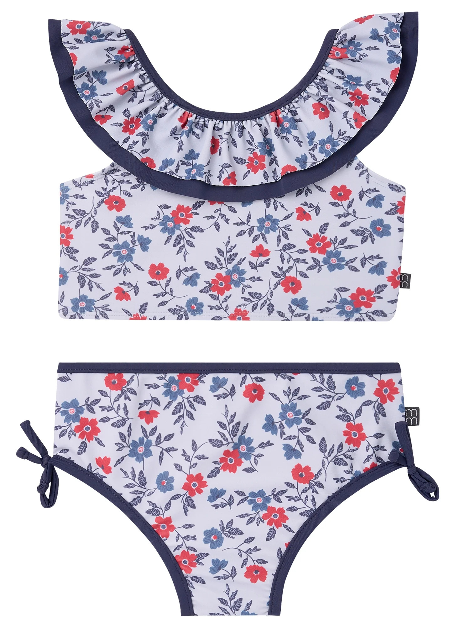 Modern Moments by Gerber Toddler Girl Two- Piece Swimsuit with Double Ruffle, Sizes 12M-5T | Walmart (US)
