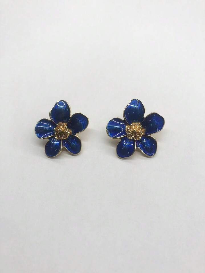 1pair Fashionable Enamel Flower Earrings For Women, Perfect For Parties And As Gifts | SHEIN