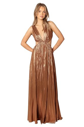 Petal & Pup Women's Shania Pleated Maxi Dress-Bronze | Amazon (US)
