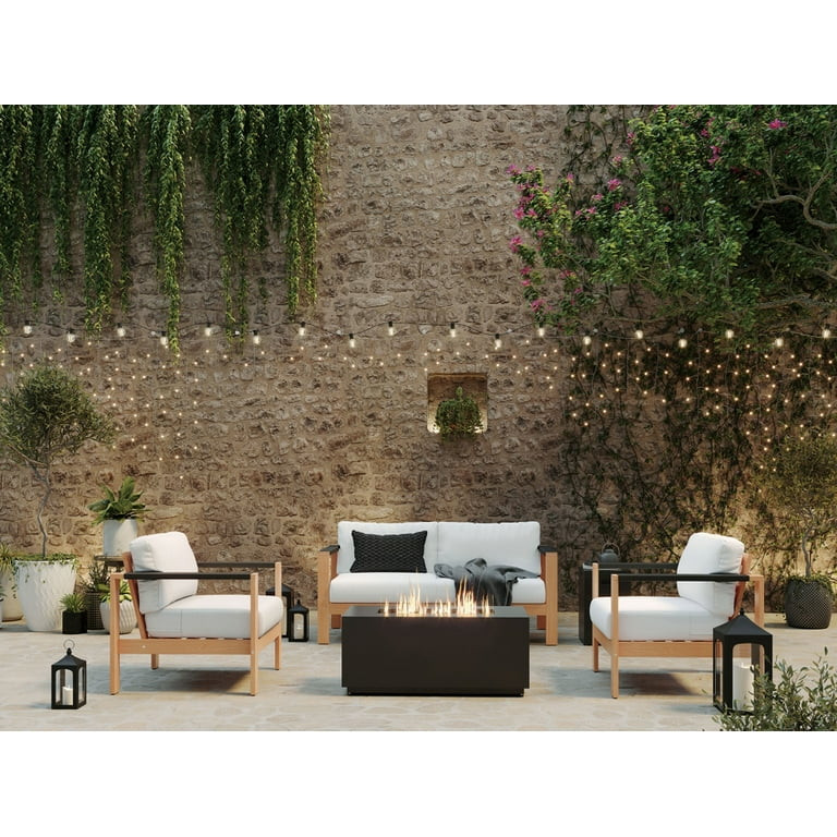 Better Homes & Gardens 42" Rectangle Gas Fire Pit, Black | Walmart (US)