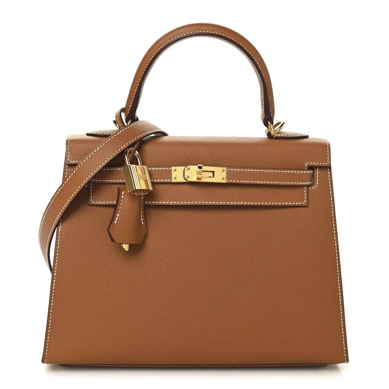 Epsom Kelly Sellier 25 Gold | FASHIONPHILE (US)