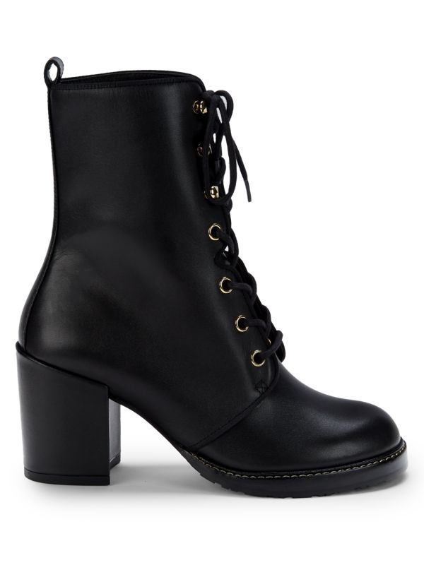 Cassey 75 Leather Block Heel Combat Boots | Saks Fifth Avenue OFF 5TH
