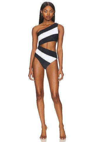 BEACH RIOT Joyce One Piece Swimsuit in Black & White from Revolve.com | Revolve Clothing (Global)