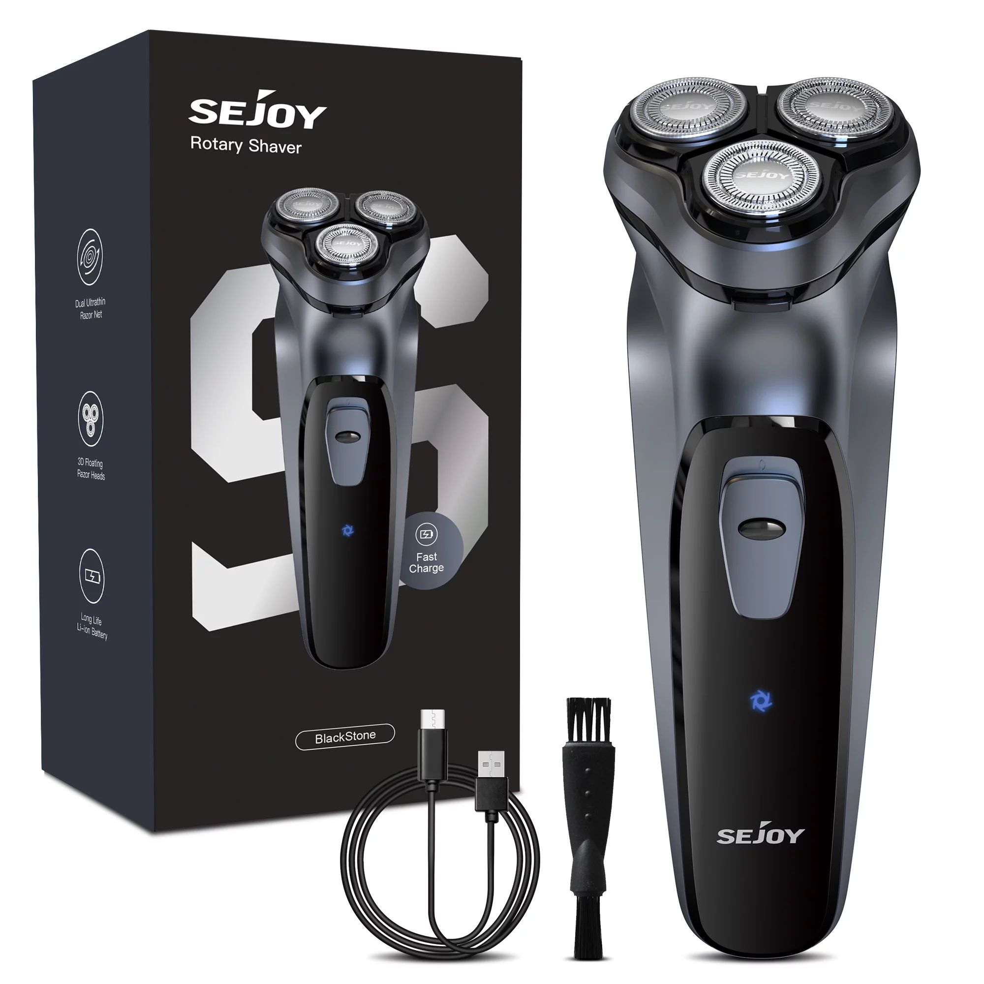 Sejoy Men's Electric Shaver Razor for Men Face,Beard Trimmer,Portable Electric Rotary Shaver, 2 i... | Walmart (US)