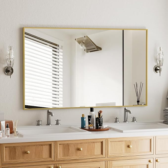 BEAUTYPEAK Wall Mirror 30" x 40" Rectangular Bathroom Mirror with Metal Frame, Hanging Mirrors fo... | Amazon (US)