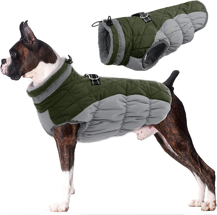 Lelepet Dog Coat Warm Dog Winter Coat Waterproof Dogs Jacket with Harness Built in Reflective Pet... | Amazon (US)