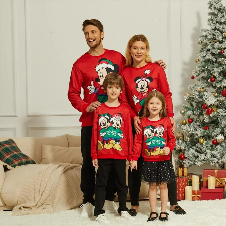 Disney Mickey Minnie Mouse Family Matching Sweatshirt Christmas Baby Girls Boys Coveralls - Walma... | Walmart (US)