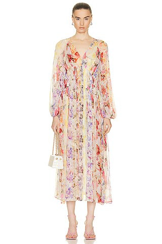 Wonderland Floral Midi Dress | FWRD 