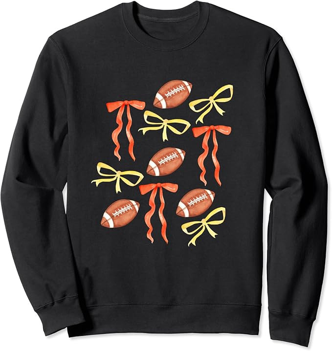 spring ball, bows, football, girly, preppy Sweatshirt | Amazon (US)