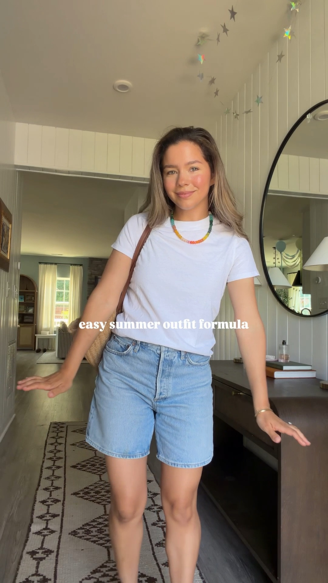 Easy summer outfit formula 

White tee
Denim shorts
Petite Style
Bead necklace

#LTKmomlife #LTKgrwm #LTKootd
