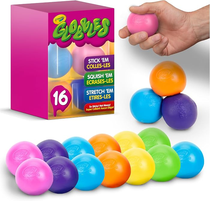 Crayola Globbles Squish Toys (16ct), Sticky Stress Ball for Adults & Kids, Squishy Balls, Calming... | Amazon (US)