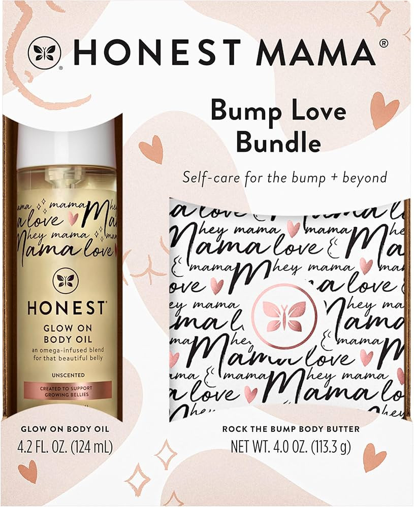 The Honest Company Mama Body and Belly Bump Love Bundle Moisturizing Plant Based Oil Stretch Mark... | Amazon (US)