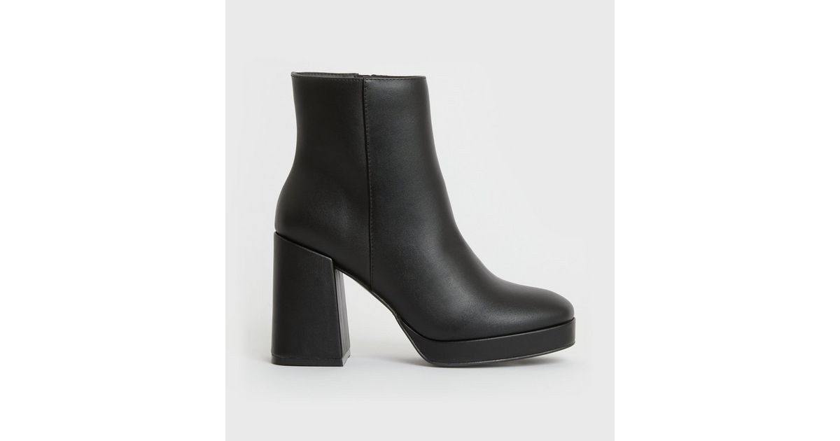 Black Block Heel Platform Ankle Boots
						
						Add to Saved Items
						Remove from Saved Ite... | New Look (UK)