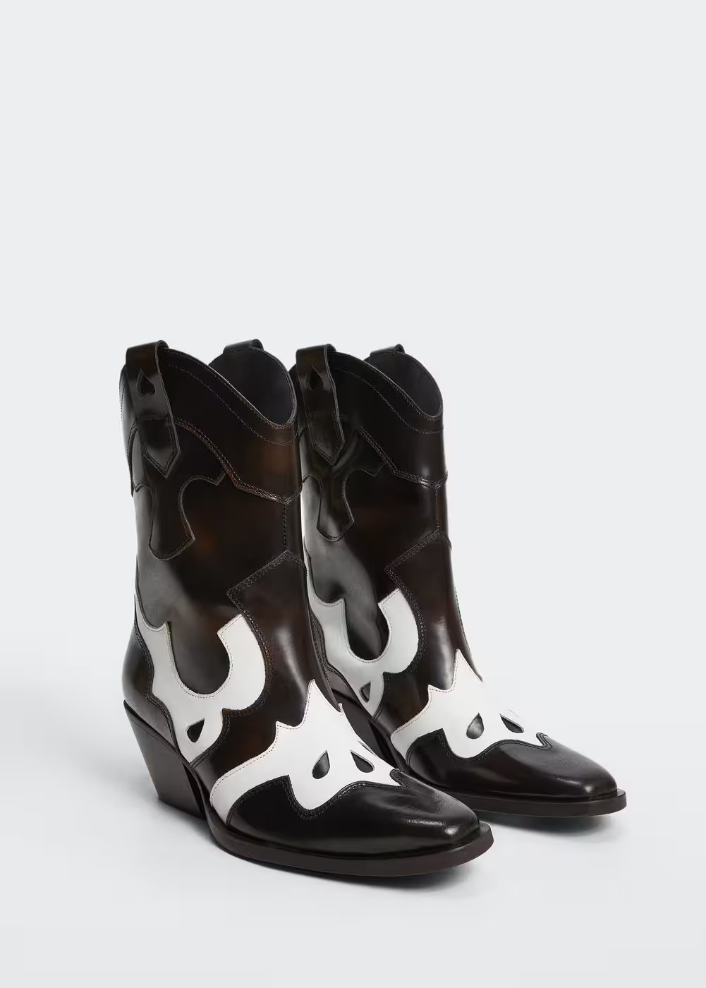 Bottines cuir cowboy -  Femme | Mango France | MANGO (FR)