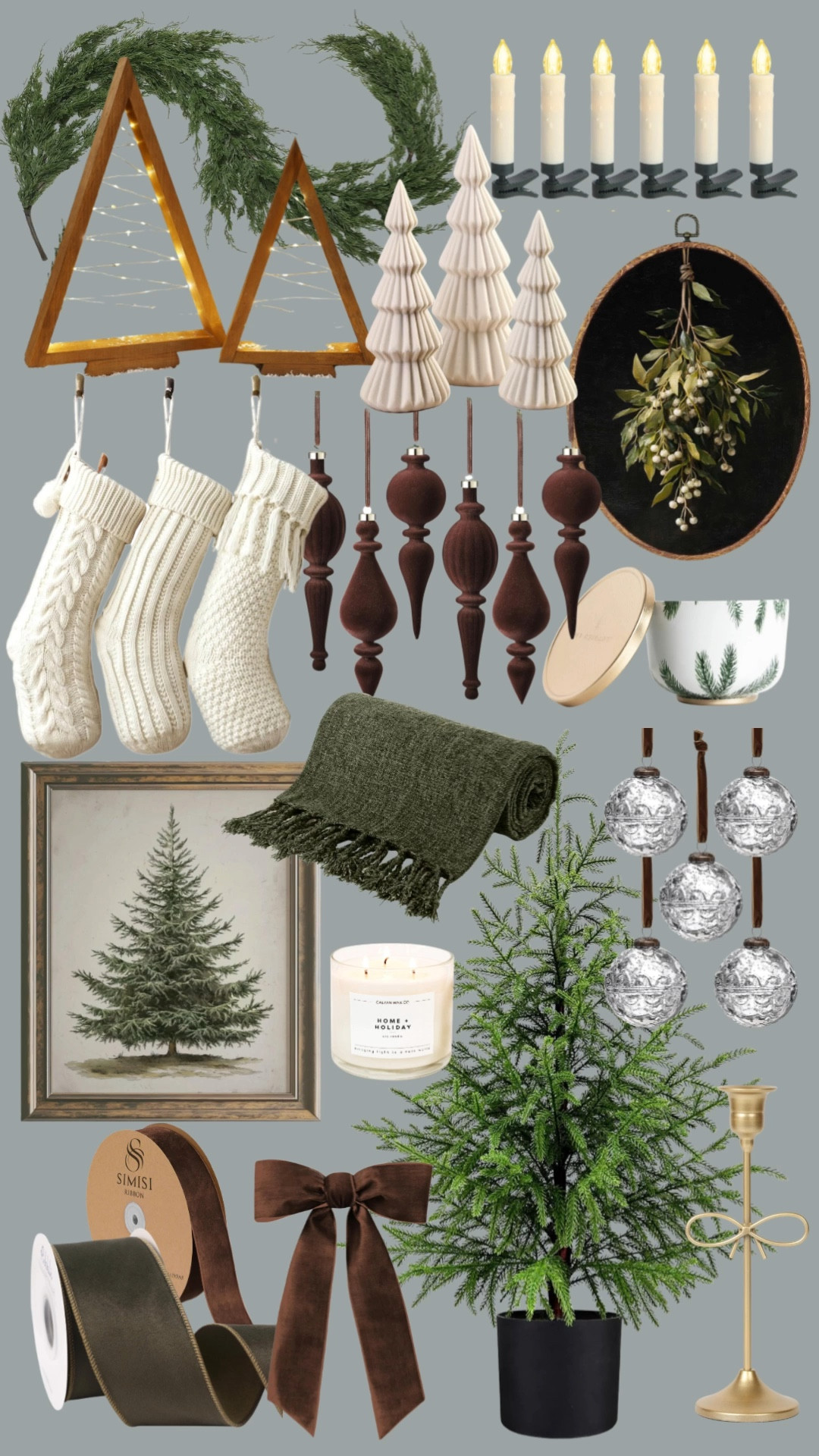 A cozy, classic Christmas home decor edit. Moody greens, soft lighting, and timeless accents! 

#LTKHome #LTKHoliday #LTKSeasonal