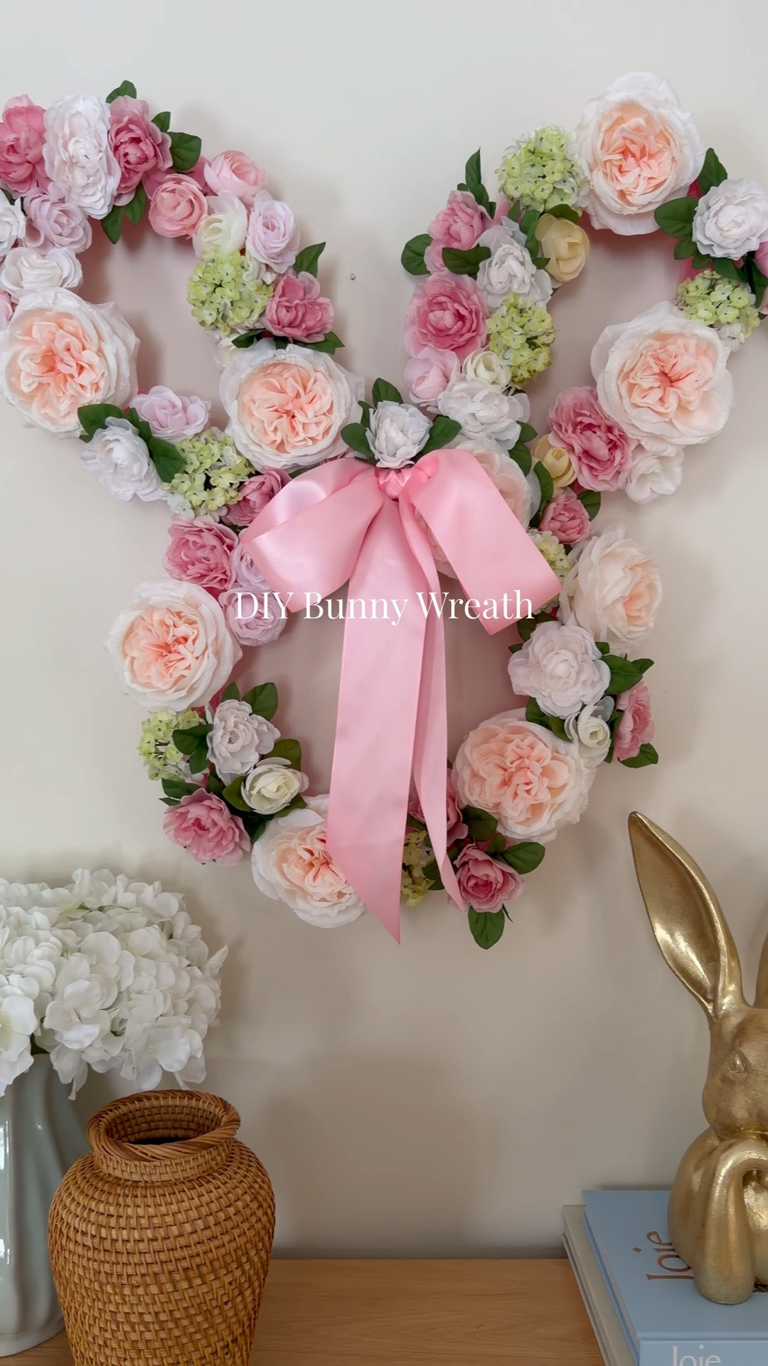 This was one of my first Easter DIYs last year and it was one of my first videos to go a little “viral” and I just loved it so much I decided to recreate it this year! I fastened the ears to the wreath but made it so you can unhook them after Easter and leave just the wreath up all spring and summer! The flowers are all @Michaels which is always my go to—my tip for these is to pick a few bouquets like these larger cabbage roses and surround them with smaller flowers (which are only .99 cents per bouquet!). I linked the flowers I used on my LTK but this is of course totally customizable! 

#LTKHome #LTKSeasonal