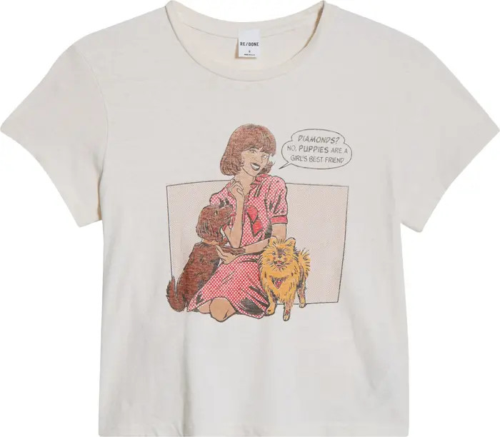50s Puppies Print Boxy Cotton & Recycled Cotton T-Shirt | Nordstrom