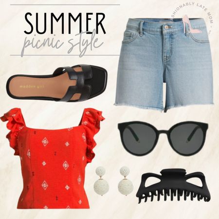Cute summer bbq outfit 

FASHIONABLY LATE BUT 
WALMART
WALMART
FASHION
CASUAL OUTFIT
BLACK SANDALS
RAW HEM SHORTCUT 
CUT OFFS
CUT OFF SHORTS
RATTAN EARRINGS
WHITE EARRINGS
BLACK SUNGLASSES
RED TOP
BBQ OUTFIT
4th of July outfit

#LTKFindsUnder50 #LTKShoeCrush #LTKOver40