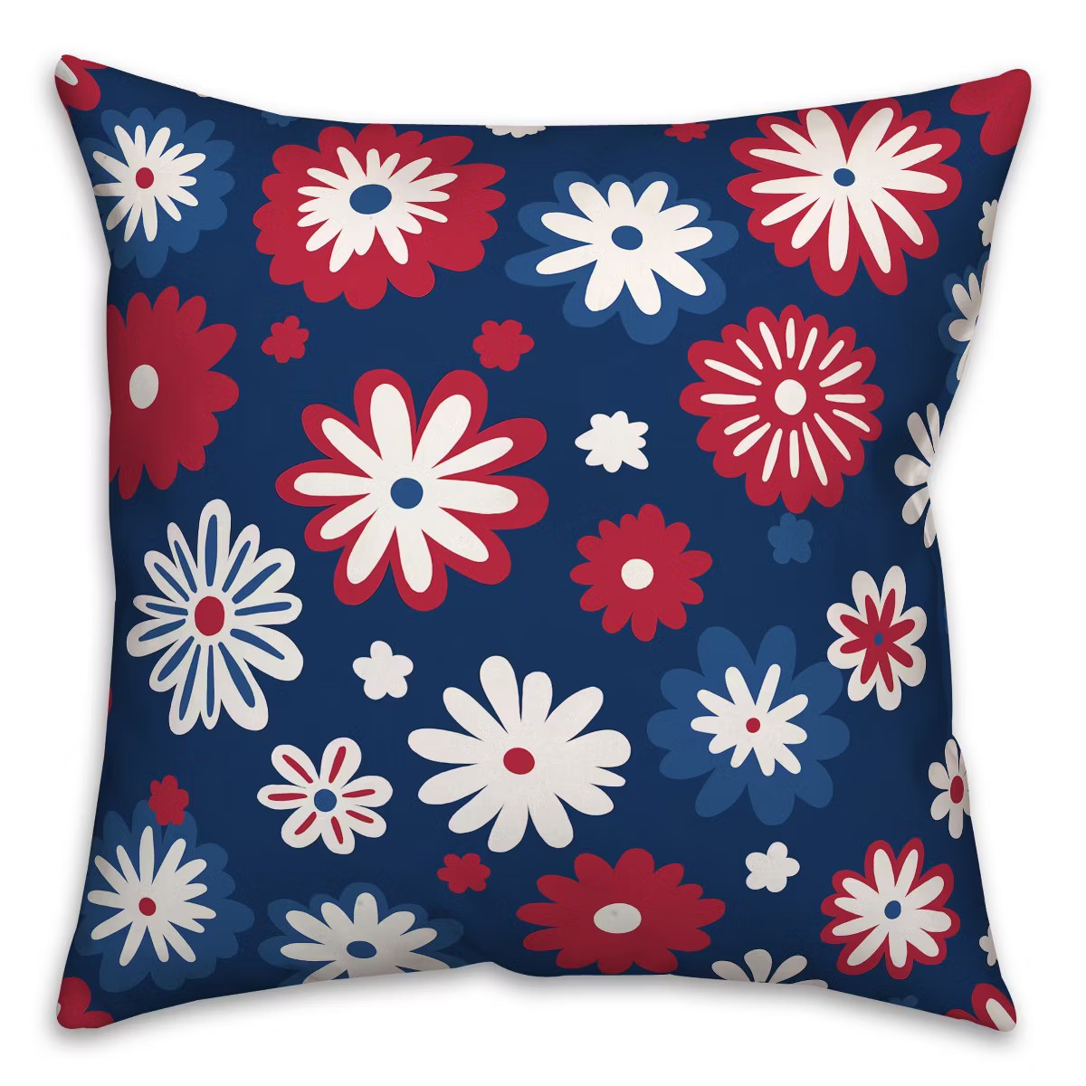 Creative Products Patriotic Flower Doodle 18 x 18 Indoor / Outdoor Pillow | Target