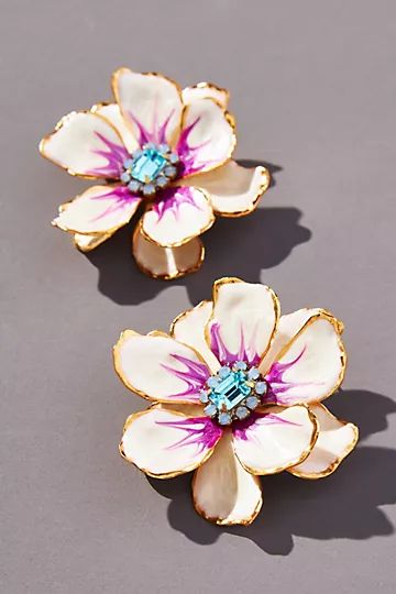 The Pink Reef Hand-Painted Earrings | Anthropologie (US)