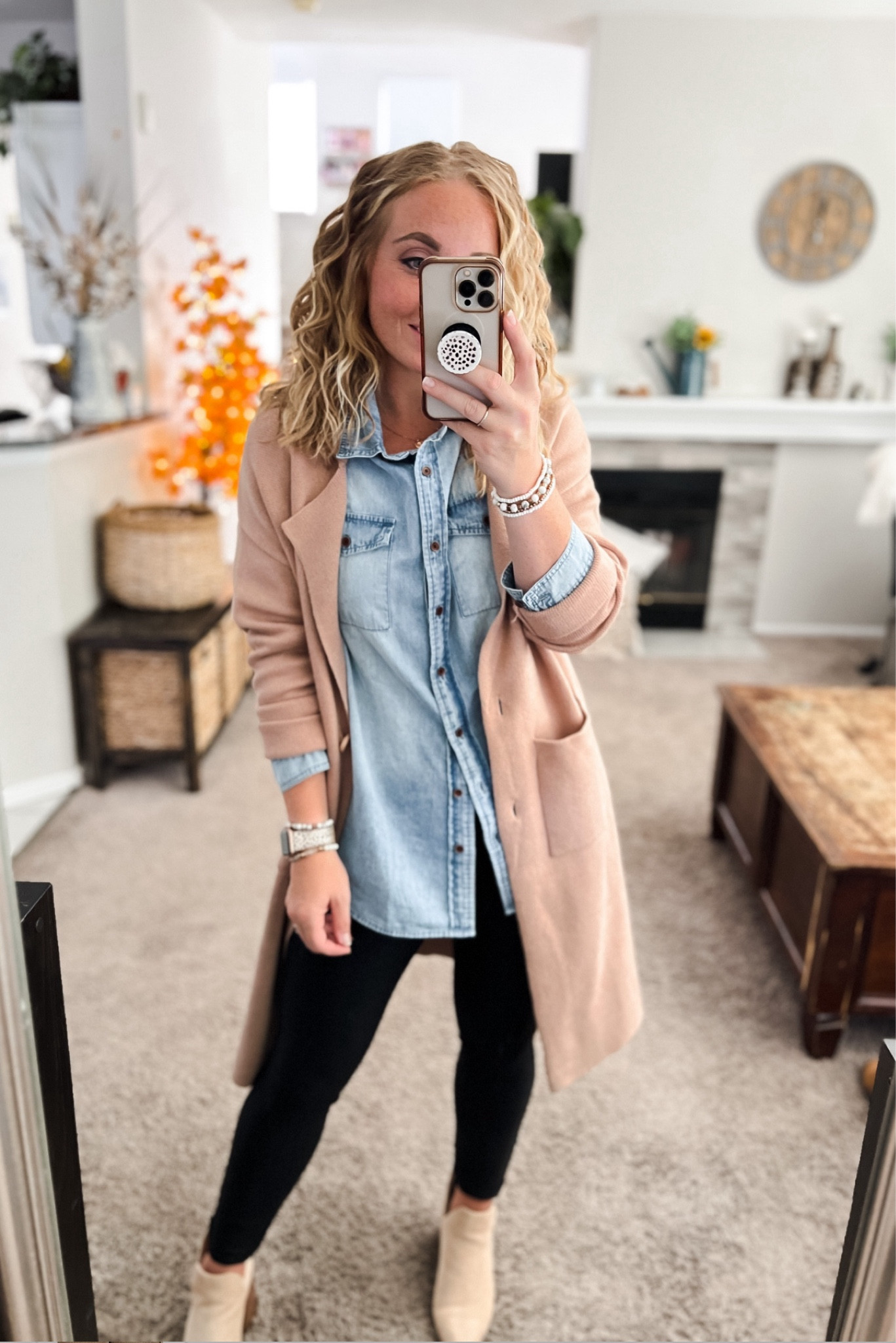 Fall workwear outfit idea | Chambray button down shirt under a khaki coatigan, black skinny jeans and nude ankle boots. 


//Fall outfits 2024, fall fashion finds,petite fashion, casual mom outfit ideas, fall outfit amazon, amazon outfit ideas, casual outfit ideas, outfit inspo, casual fashion, amazon fall fashion,  casual outfit fall, cute casual outfit, outfit ideas fall, amazon shoes, amazon bag, purse, size 4-6, casual fall outfits, casual outfit ideas everyday, fall tops, fall shoes, fall bags #ltkfindsunder100 #ltksalealert #ltkseasonal 

#LTKFindsUnder50 #LTKWorkwear #LTKStyleTip