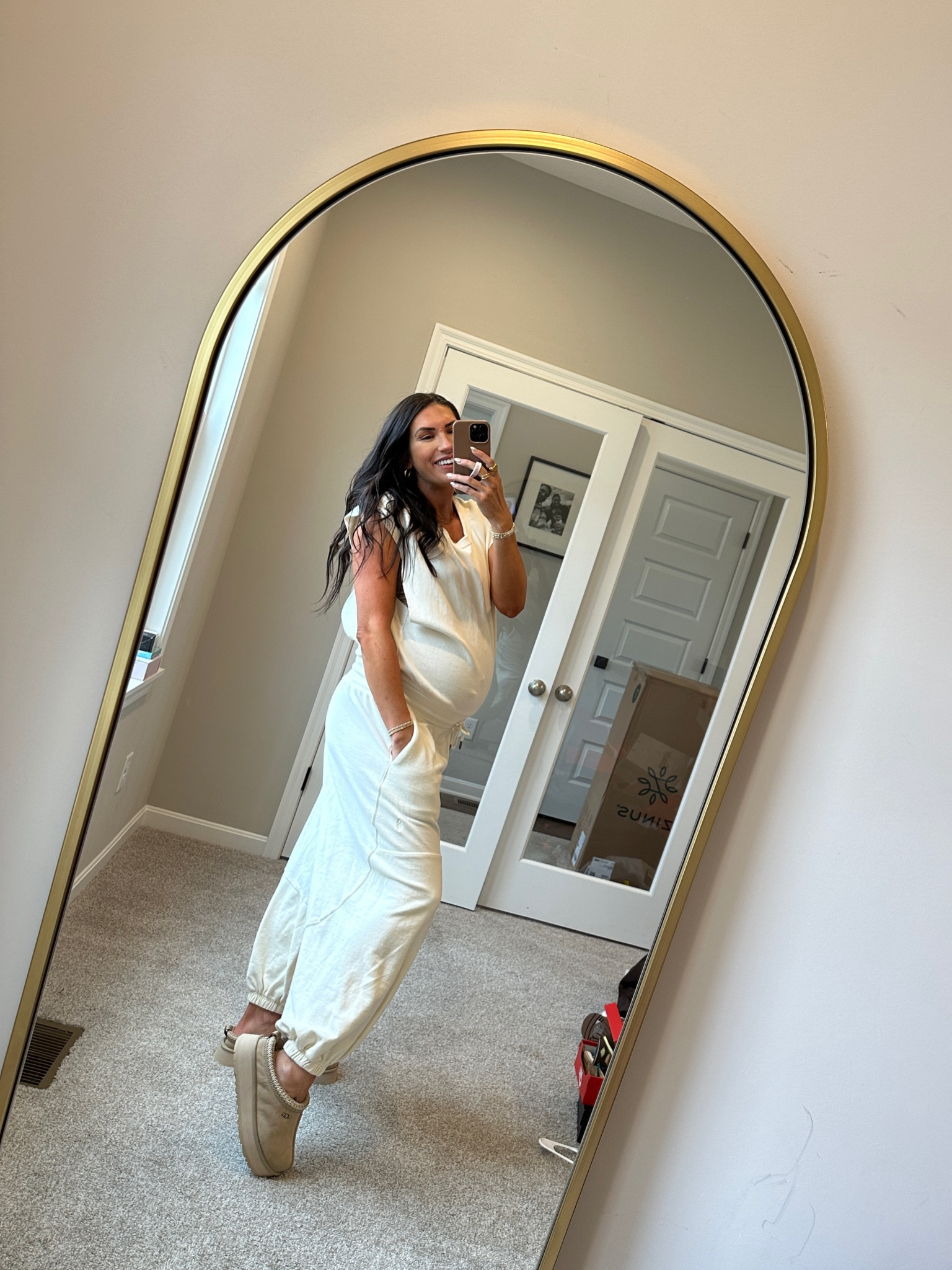 Free people jumpsuit
Wearing size small
Runs super oversized 
36 weeks pregnant
Ugg tazz
Bump style


#LTKbump #LTKshoecrush #LTKstyletip