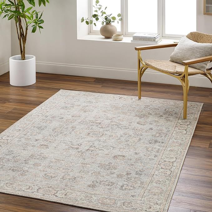 Surya Our PNW Home X Olympic Updated Traditional Area Rug, 2'7" x 7'3", Off-White/Slate | Amazon (US)