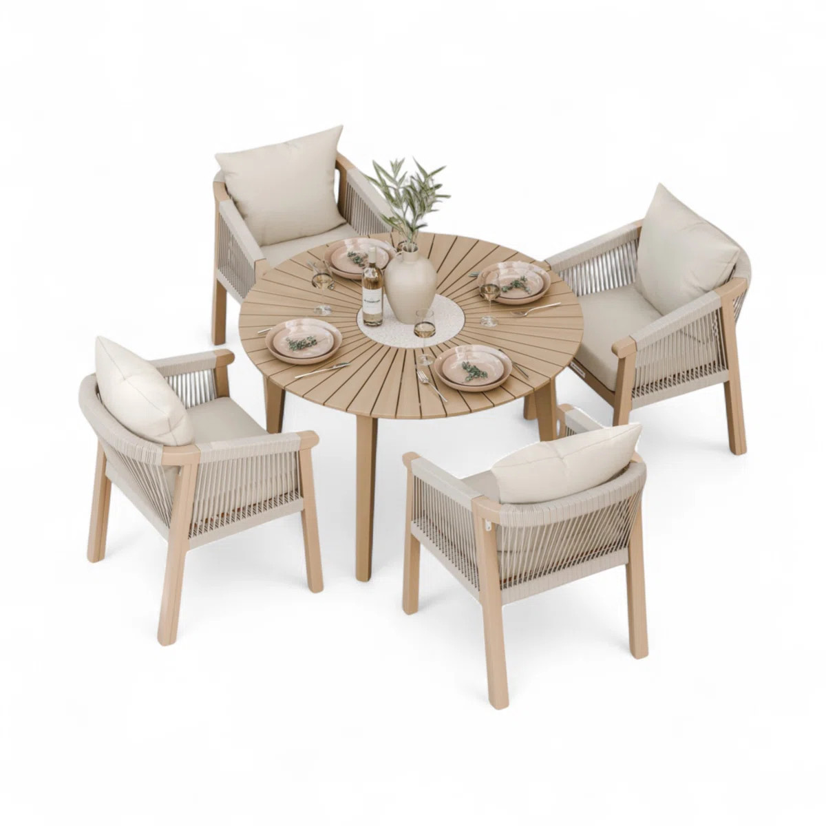 Roma 4 Seater Rope Dining Set | Wayfair UK