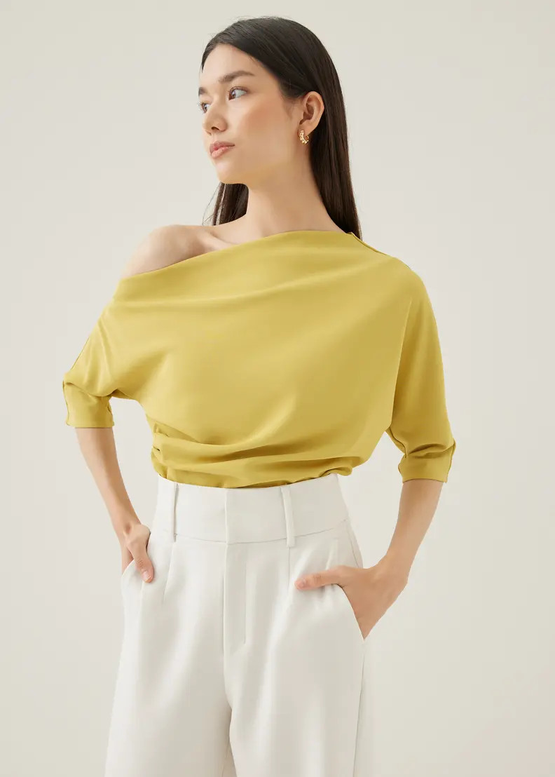 Ashleigh Relaxed Asymmetrical Top | Love, Bonito USA