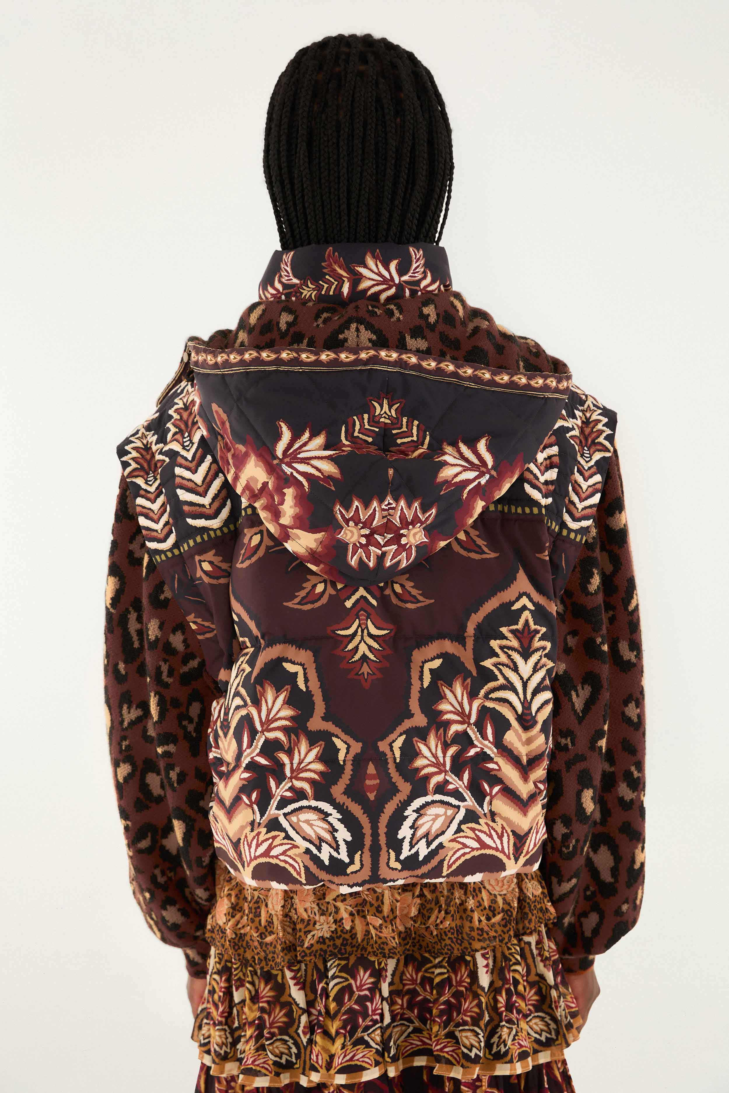 Brown Winter Ainika Puffer Jacket, WINTER AINIKA BROWN / L | FarmRio (US)