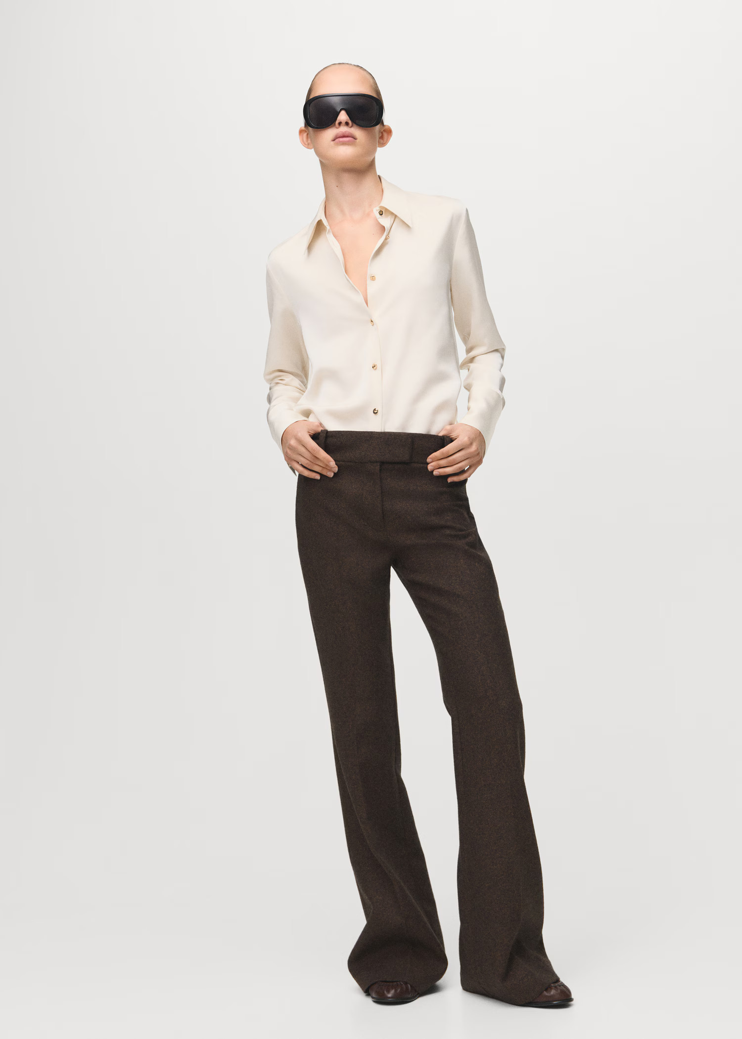 Satin finish flowy shirt | MANGO (UK)