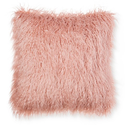 Threshold™ Pink Faux Mongolia Fur Pillow 18" | Target