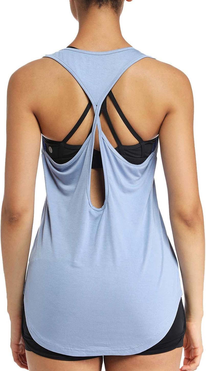 CNJUYEE Yoga Tops for Women Activewear Workout Tank Tops Athletic Women’s Sleeveless Tops Open ... | Amazon (US)