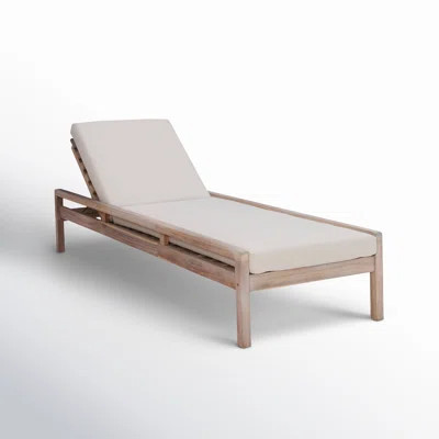 Amina Outdoor Solid Wood Acacia Chaise Lounge | Wayfair North America